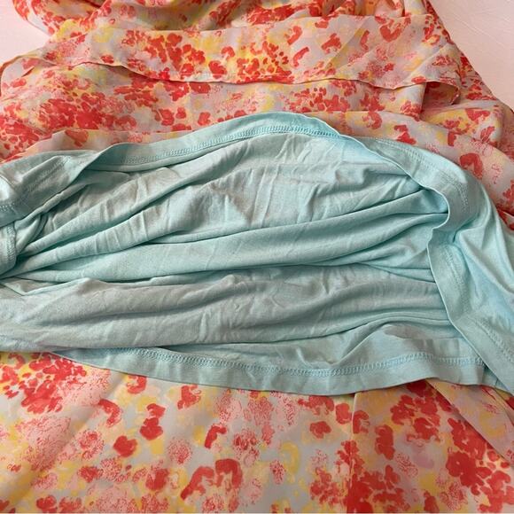 Jason Wu Sheer Floral Coastal Vacation Midi Kaftan Midi Dress NWOT Size L - Picture 9 of 13